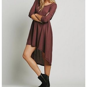 Intimately Free People Hoodie Ribbed Dress Maroon Oversized M
